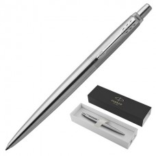 Ручка шариковая PARKER "Jotter Core Stainless Steel CT", корпус серебристый, хромированные детали, синяя, 1953170