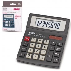 Калькулятор STAFF настольный STF-8008, 8 разрядов, двойное питание, 113х87мм
