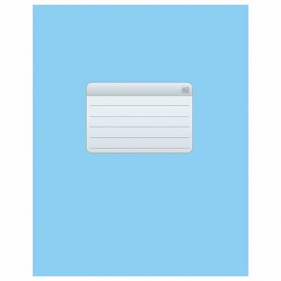 Тетрадь А5, 48 л., HATBER-ECO скоба, офсет №2 ЭКОНОМ, клетка, обложка мелованная бумага, "Голубая", 48Т5D1, 48Т5D1_27730
