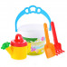 Песочный набор № 123 (ведро 0,8 л термо, совок 19 см, грабли 19см, лейка 0,4 л) 1823
