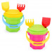 Песочный набор № 101 (ведро-цветок 0,3 л, сито, грабли, совок) 1801