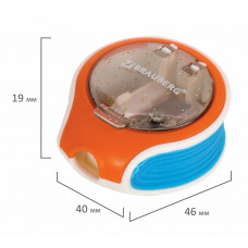 Точилка BRAUBERG "Mix Soft", пластиковая, с контейнером, корпус ассорти, 229585