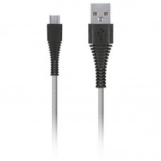 Кабель Smartbuy Сarbon, USB2.0 (A) - microUSB (B), экстрапрочный, 2A output, 1м, белый 321356