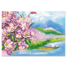 Альбом для рисования 20л/склейка мелов "Цветущая Япония" тв/подложка 120г/м ERICH KRAUSE 49828 014830