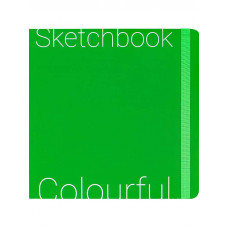 Скетчбук Colorful Green 200х200мм (7БЦ,soft touch,блок 72л:цветной120г,крафт78г С72-9045