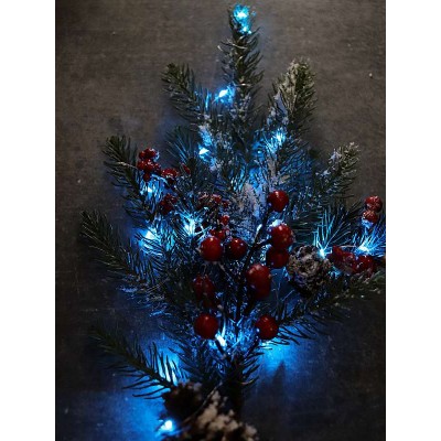 Новогоднее украшение Гирлянда-проволока 1,9 м, 20 голубых ламп, на батарейках 2*CR2032 НУ-3649