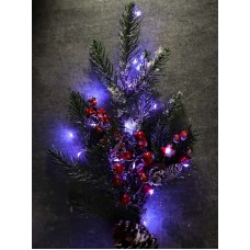Новогоднее украшение Гирлянда-проволока 1,9 м, 20 фиолетовых ламп, на батарейках 2*CR2032 НУ-3650