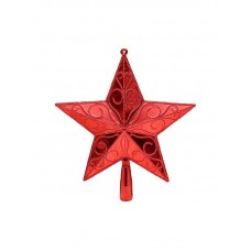 Новогоднее украшение Верхушка на ёлку Праздничная звезда, красная, 23 см НУ-4400