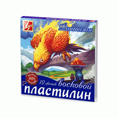 Пластилин Луч "Фантазия", 12 цветов, 210г, восковой, со стеком, картон Луч 221691