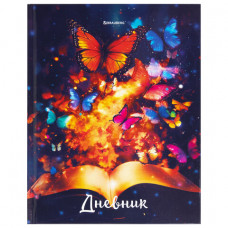 Дневник 1-4 класс 48 л., твердый, BRAUBERG, глянцевая ламинация, с подсказом, "Бабочки", 106829