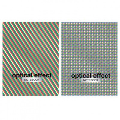 Бизнес-блокнот А5 переплёт интегральный 64л. индивид.блок:клетка "Optical effect" м ББ5и64_м_лг 8991