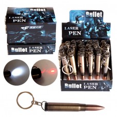 Лазерная указка "Пуля"+фонарик+ручка+брелок, 8.2см, пластик. J.Otten 300144 4367