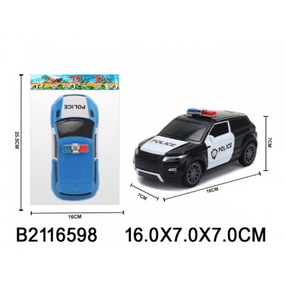 Машинка инерц. "Полиция" 2 цв. в ассорт.: голубой и черный, М1:28,  в/п 16*7*7 см  2116598