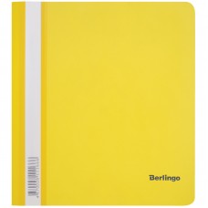 Папка-скоросшиватель пластик. Berlingo, А5, 180мкм, желтая с прозр. верхом, индив. ШК 268380
