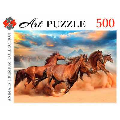 Artpuzzle. ПАЗЛЫ 500 элементов. ТАБУН ЛОШАДЕЙ В ПУСТЫНЕ (Арт. ШТК500-0452)