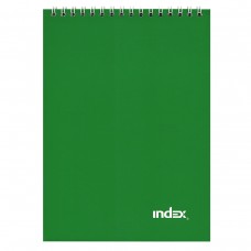 Блокнот INDEX, серия Office classic, на гребне, зеленый, кл., ламиниров. обл., ф. А5, 40 л. INDEX A16421