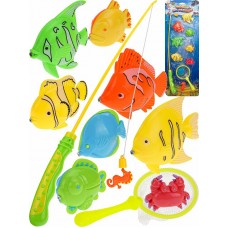 Рыбалка пластиковая "РЫБКА ЗА РЫБКОЙ-2" (9 рыбок, 1 удочка,1 сачок, в блистере) (Арт. M1249)