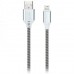 Кабель Smartbuy iK-512NS, USB(AM) - Lightning(M), для Apple, в оплетке, 2A output, 1м, белый, черный 321346