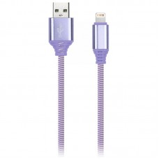 Кабель Smartbuy iK-512NS, USB(AM) - Lightning(M), для Apple, в оплетке, 2A output, 1м, фиолетовый 321348