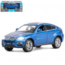 ТМ "Автопанорама" Машинка металлическая 1:26 BMW X6, синий, откр. двери, капот и багажник, свет, звук, свободный ход колес, в/к 24,5*12,5*10,5 см JB1200121