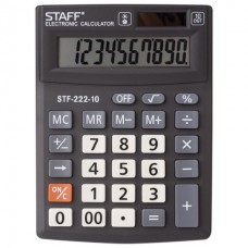 Калькулятор STAFF PLUS настольный STF-222, 10 разрядов, двойное питание, 138x103мм