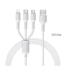 Кабель USB - Type-C Borofone BX16 Easy, 1.0м, круглый, 3.0A, силикон, цвет: белый