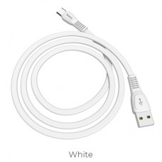 Кабель USB - Type-C HOCO X40 Noah, 1.0м, плоский, 2.4A, силикон, цвет: белый