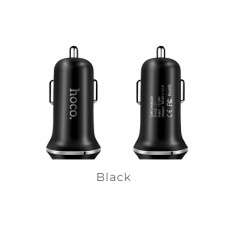 Блок питания автомобильный 2 USB HOCO, Z1, 2100mA, пластик, цвет: чёрный (1/32/128)