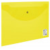 Папка-конверт с кнопкой STAFF, А4, до 100 листов, прозрачная, желтая, 0,12 мм, 226031