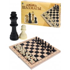 Шахматы деревянные (29х14.5х3 см), фигуры пластик, в коробке ( Арт. ИН-6945) ИН-6945