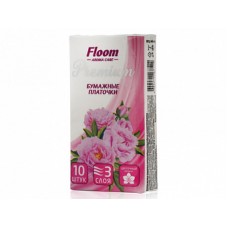 Бумажные носовые платочки Floom 3х-слойные " Цветочные " 10шт