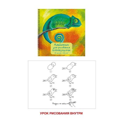 Альбом для рисования 190х190 20л "Хамелеон"  КанцЭксмо АС202471