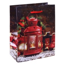 Optima Пакет подарочн. с глянц. ламин. 11,5x14,5x6 см (S) Рождественские подсвечники, 128 г ПКП-5637
