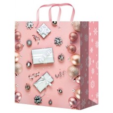 Optima Пакет подароч. с глянц. ламин.18х23х8 см (M) Подарки и шары на нежно-розовом, 128 г ПКП-5662