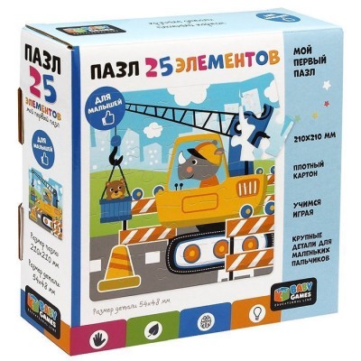 Baby Games.Пазл. 25Эл.Подъёмный кран. 06743