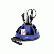 Настольный органайзер Berlingo "BR", 9 предметов, вращающийся, черный/голубой BERLINGO_ 196600