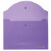 Папка-конверт с кнопкой ЮНЛАНДИЯ, А4, до 100 листов, прозрачная, фиолетовая, 0,18 мм, 228669
