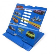 Подставка для книг CO-7000 "Супер гонки" металлическая 19х20см, синяя, с рисунком, в ПВХ-пакете (1/12/48)   321830