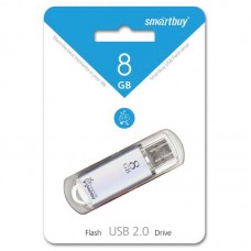 Память Smart Buy "V-Cut"   8GB, USB2.0 Flash Drive, серебристый (металл.корпус) Smart Buy 193343