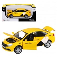 Яндекс.Такси машинка металл., LADA VESTA, цвет желтый, масштаб 1:24, открываются 4 две