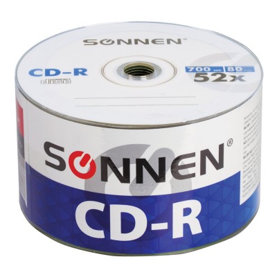 Диски CD-R SONNEN 700Mb 52x Bulk 1шт, 512571