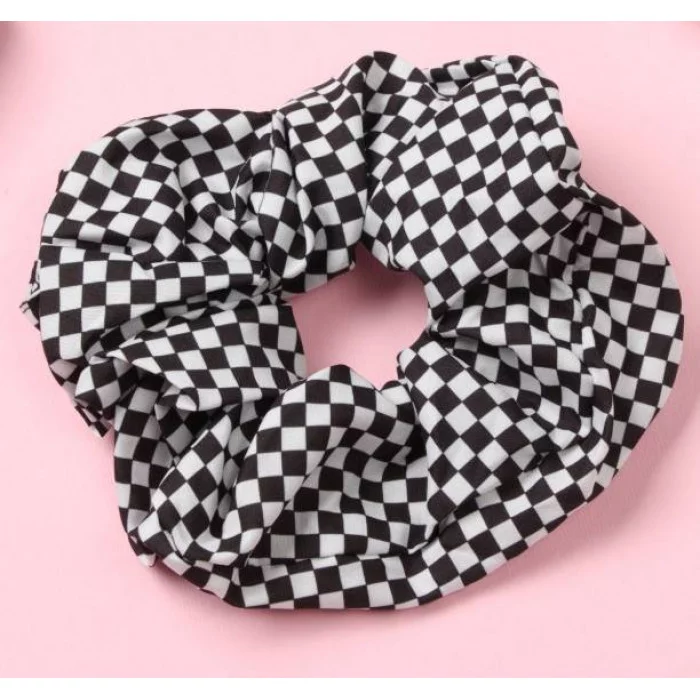 Резинка для волос "Орбита" клетка мини стиль 12см чёрно-белый 10526845