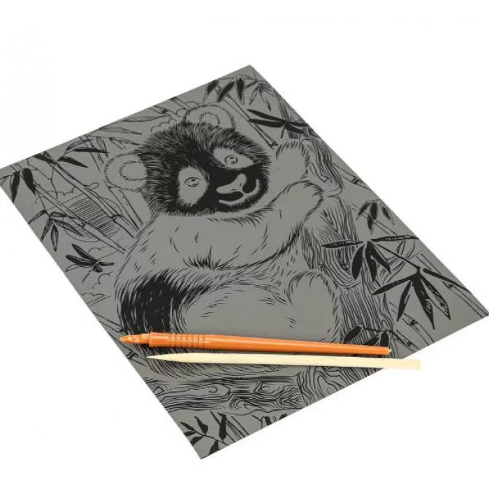 Гравюра пастель 18х24 панда МУЛЬТИ АРТ 386928