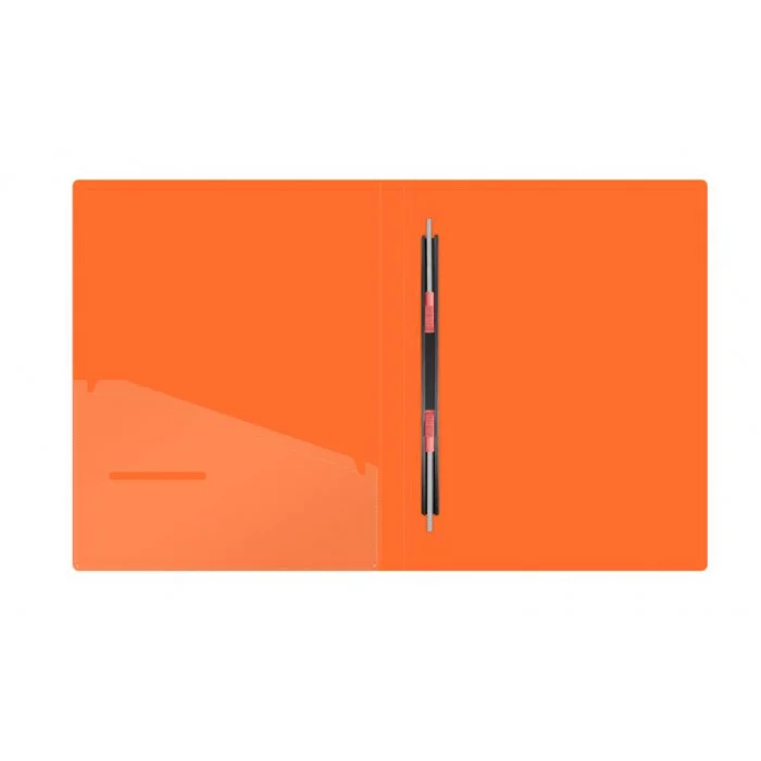 Папка с пружинным скоросшивателем Berlingo "Neon" А4, 17мм, 1000мкм, оранжевый неон, с внутр. карманом 352543