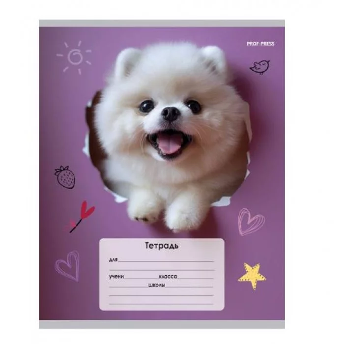 Тетрадь КЛЕТКА 18л. ОБАЯТЕЛЬНЫЕ ПЁСИКИ обл.-мелов.картон, 18-4310