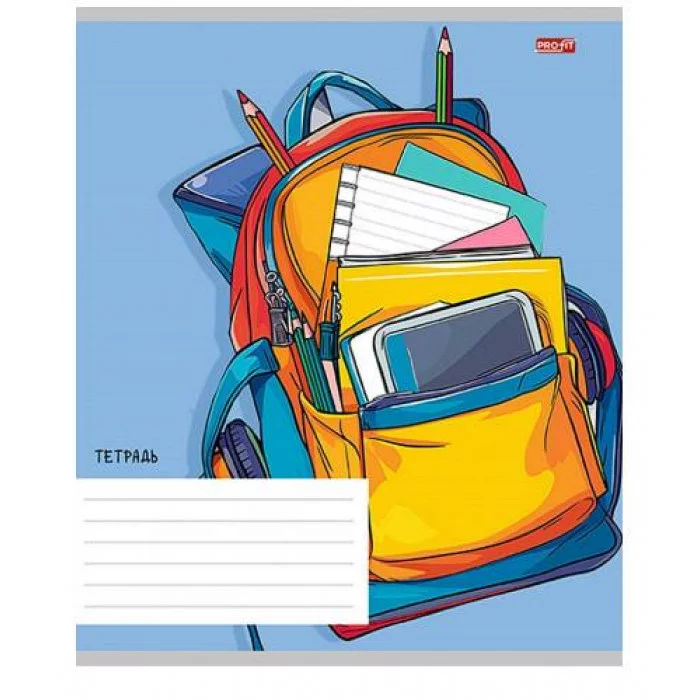 Тетрадь КЛЕТКА 24л. ШКОЛЬНЫЙ РЮКЗАК - 1 обл.-мелов. картон 24-2300