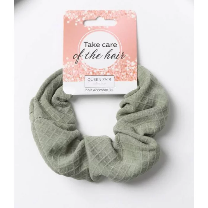 Резинка для волос "Орбита" классик текстура клетка 10см зелёный 10691631