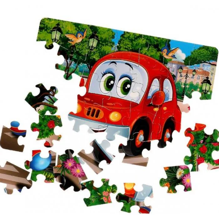Весёлый транспорт. Макси-пазлы в коробке. 35 деталей. 180х127х35 мм. Умные игры 324830