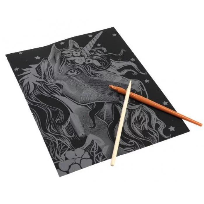 Гравюра серебряная с декором 18*24 см единорог МУЛЬТИ АРТ 382011