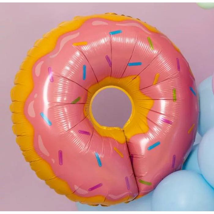 Шар (26\'\'/66 см) Фигура, Пончик, Розовый, 1 шт. 15701